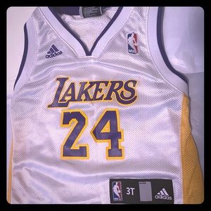 Kobe Bryant NBA Adidas White Jersey size 3T.
